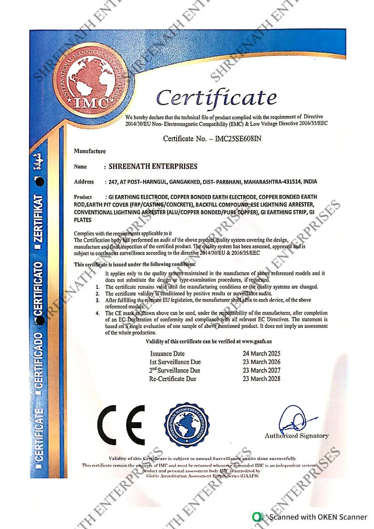 Certifications