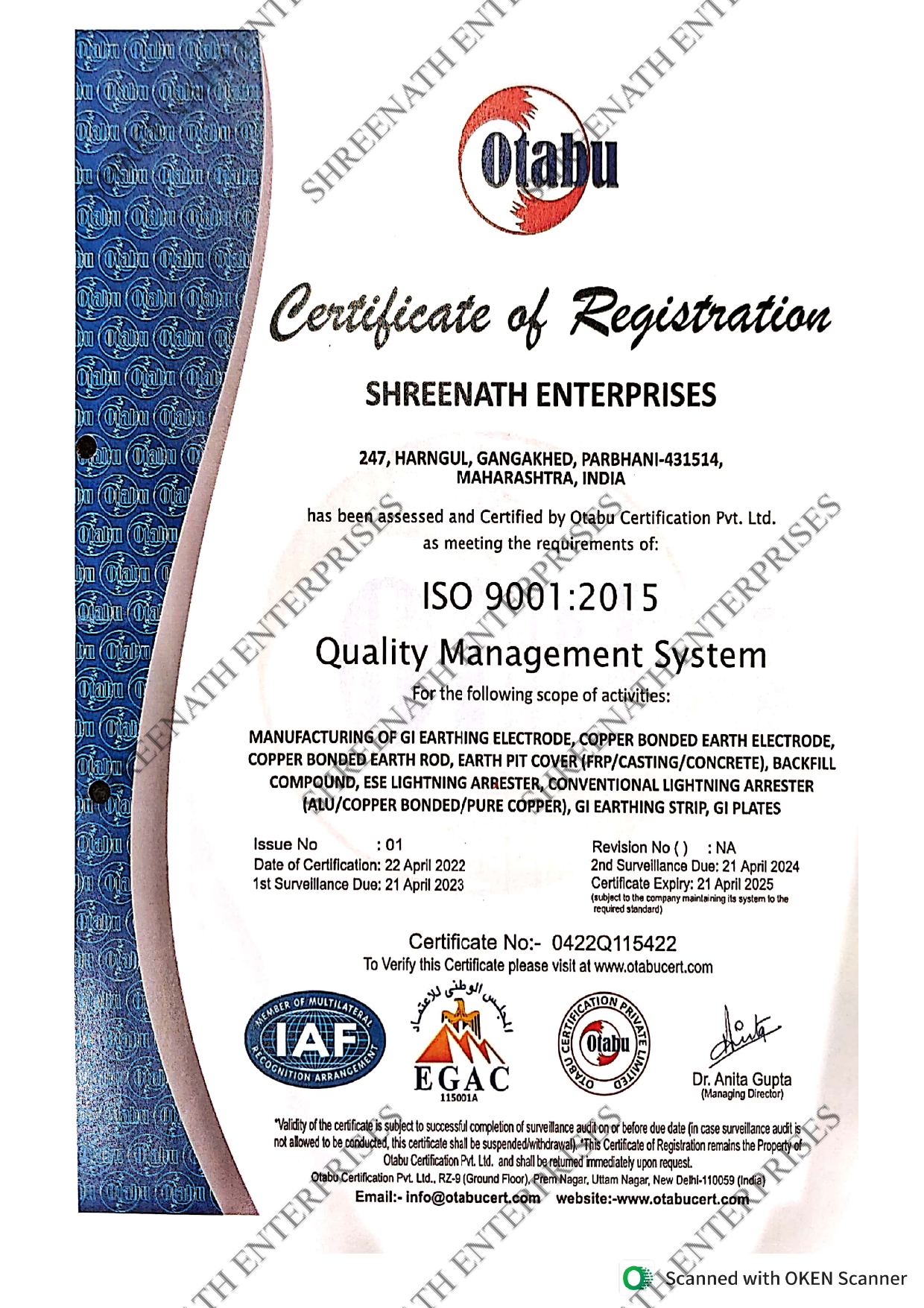 QMS CERTIFICATE